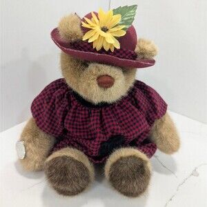 1986 Gund Teddy Bear Tails #2039 Red Black Dress hat soft plush stuffed animal